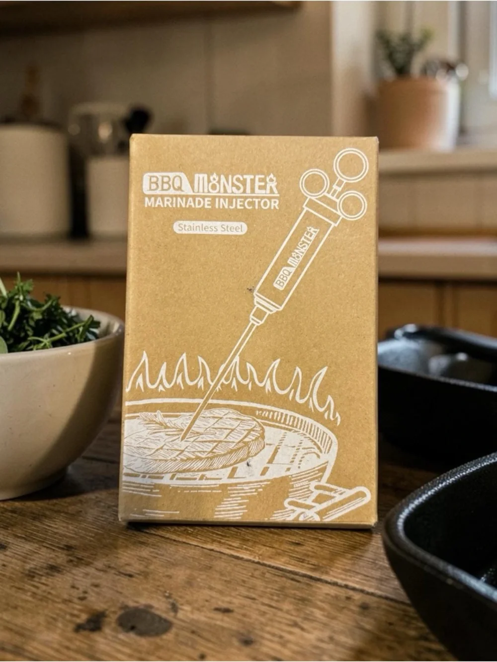 BBQ Monster Stainless Steel Marinade‎ Injector NEW